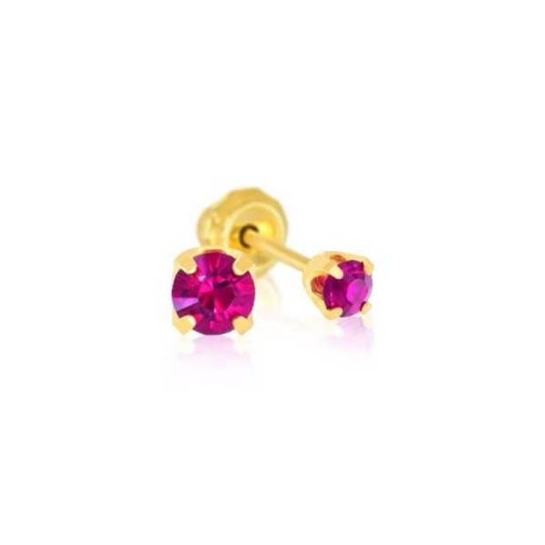 Inverness Pendiente 24k 87c Solitario Cristal Rojo 3 mm