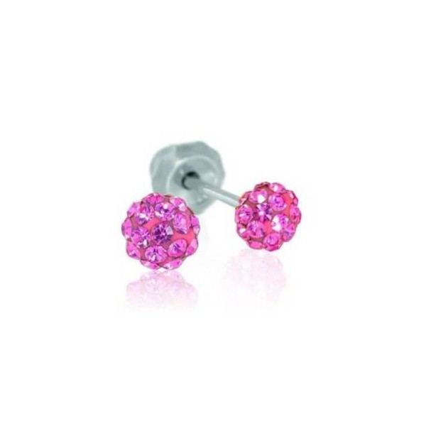 Inverness Pendiente Acero Inoxidable 588c Bola Rosa Cristal 4 mm