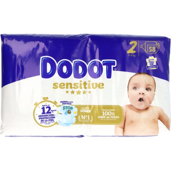 Dodot Sensitive Talla 2 4-8 Kg 58 Unidades