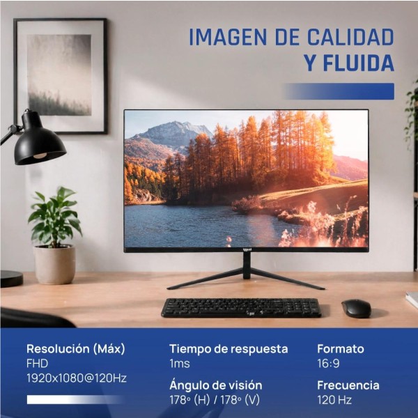 Iggual monitor 27" ips 1ms fhd 120hz vga hdmi mm