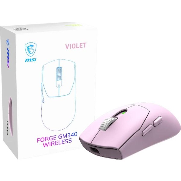 Msi ratón inalámbrico forge gm340w violet 12000dpi