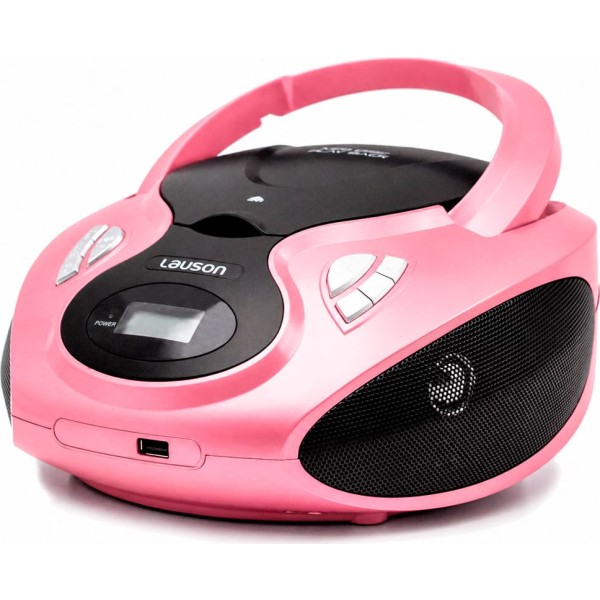 Lauson cp738 rosa / reproductor radio cd con altavoces incorporados